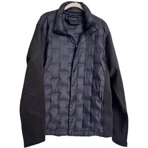 Fossa Apparel Pac12 Hybrid Down Feather Puffer Jacket in Black Size XL Warm